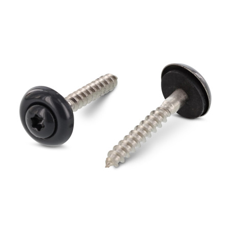 1 x Holzschrauben Flacher Senkkopf T20 Edelstahl A2 RAL7016 anthrazitgrau 4,5 x 35 Scheibe mit EPDM Neopren-Dichtung