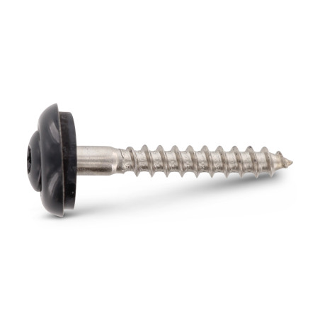 1 x Holzschrauben Flacher Senkkopf T20 Edelstahl A2 RAL7016 anthrazitgrau 4,5 x 35 Scheibe mit EPDM Neopren-Dichtung