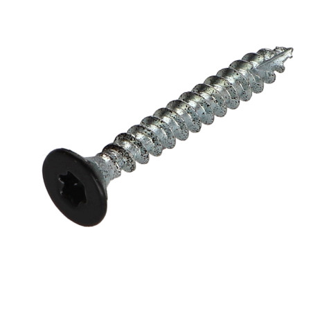1 x Spanplattenschrauben TEKOR Senkkopfschraube Gezahnt 5x40 T25 cut Bohrspitze mit Typ 17 Spitze RAL9005 tiefschwarz